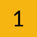 En gul block med nummer ett
